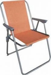 Καρέκλα αλουμινίου παραλίας πορτοκαλί ψηλόπλατη
